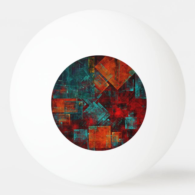 Abstract Modern Colourful Cool Artistic Pattern Ping Pong Ball (Front)