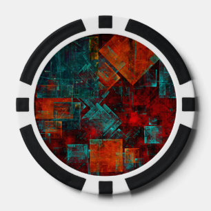 Abstract Modern Colourful Cool Artistic Pattern Poker Chips