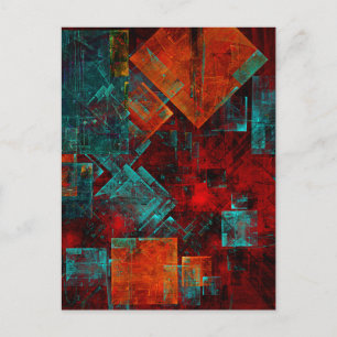 Abstract Modern Colourful Cool Artistic Pattern Postcard