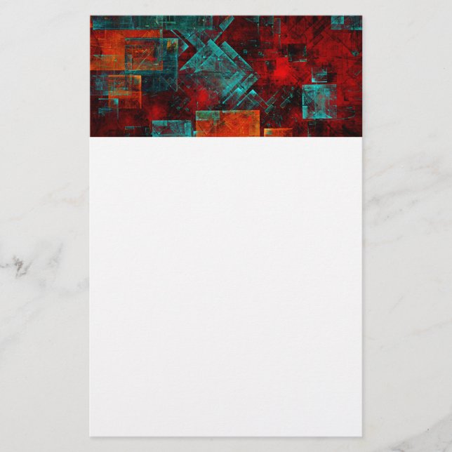 Abstract Modern Colourful Cool Artistic Pattern Stationery (Front)