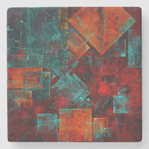 Abstract Modern Colourful Cool Artistic Pattern Stone Coaster