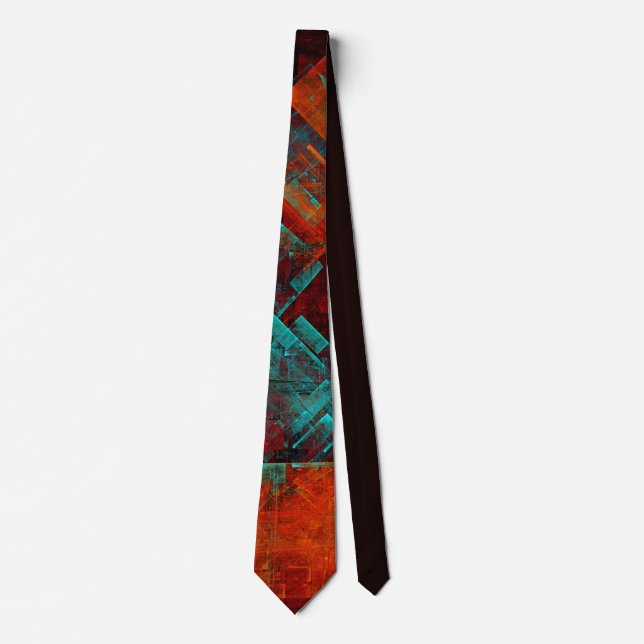 Abstract Modern Colourful Cool Artistic Pattern Tie (Front)