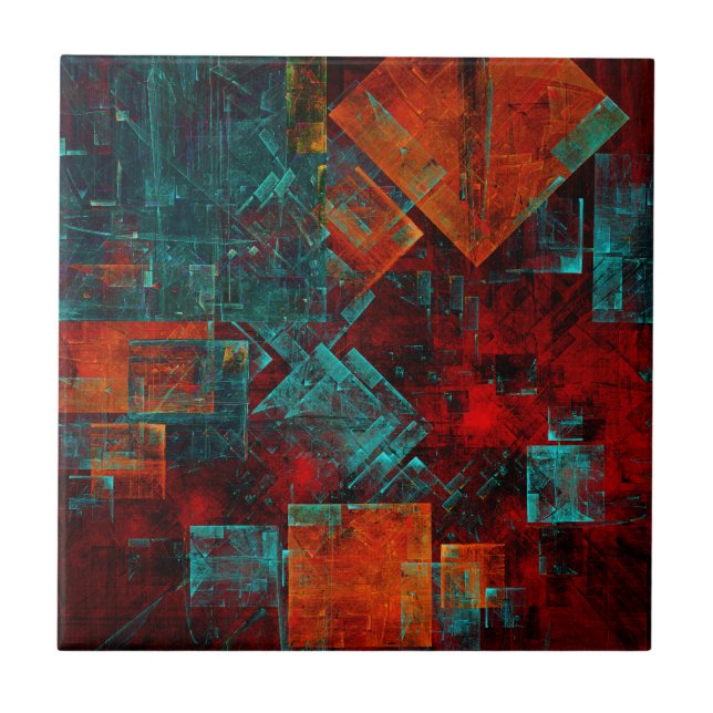 Abstract Modern Colourful Cool Artistic Pattern Tile (Front)