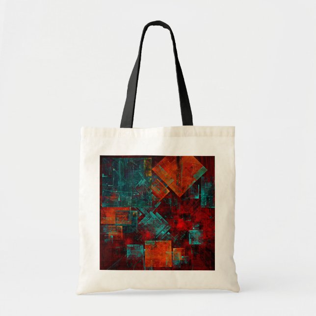 Abstract Modern Colourful Cool Artistic Pattern Tote Bag (Front)