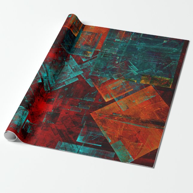 Abstract Modern Colourful Cool Artistic Pattern Wrapping Paper (Unrolled)