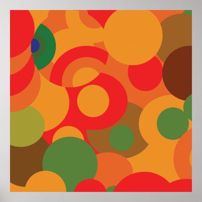 Abstract Modern Colourful Retro pattern Poster (Front)