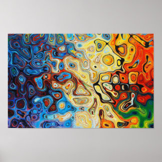 Abstract Modern Colourful Swirls Poster