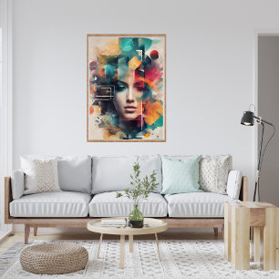 Abstract Modern Colourful Woman Poster