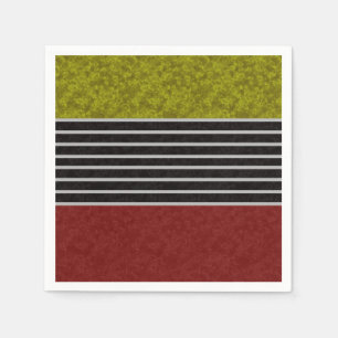 Abstract modern colours red green white black stri napkin