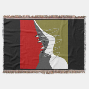 Abstract, Modern, Creative, Applique Throw Pillow Blanket