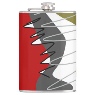 Abstract, Modern, Creative, Applique Throw Pillow Hip Flask