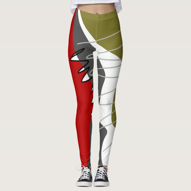 Abstract, Modern, Creative, Applique Throw Pillow Leggings (Front)