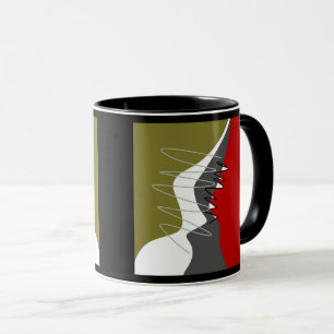 Abstract, Modern, Creative, Applique Throw Pillow Mug