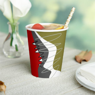 Abstract, Modern, Creative, Applique Throw Pillow Paper Cups