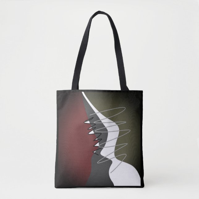 Abstract, Modern, Creative, Applique Throw Pillow Tote Bag (Front)