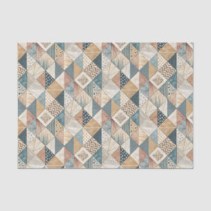 Abstract Modern Cubist Geometric Triangle Pattern Tissue Paper