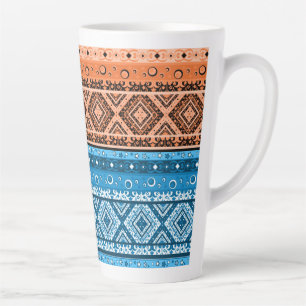 Abstract modern decor ornamental geometrical patch latte mug