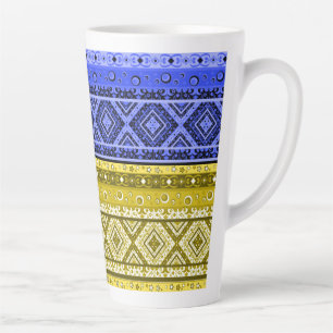 Abstract modern decor ornamental geometrical patch latte mug