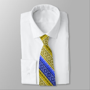Abstract modern decor ornamental geometrical patch tie
