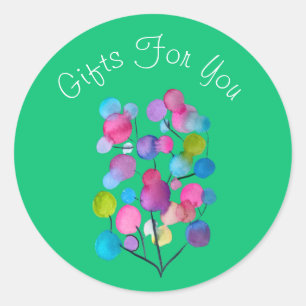 Abstract modern design Gift business branding Classic Round Sticker