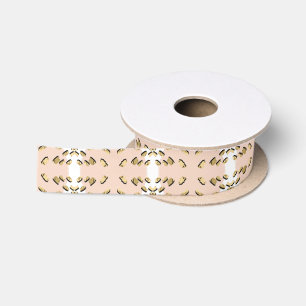 Abstract Modern Earthy Terracotta Boho Satin Ribbon