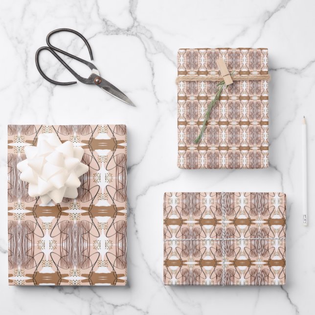 Abstract Modern Earthy Terracotta Boho Wrapping Paper Sheet (Front)