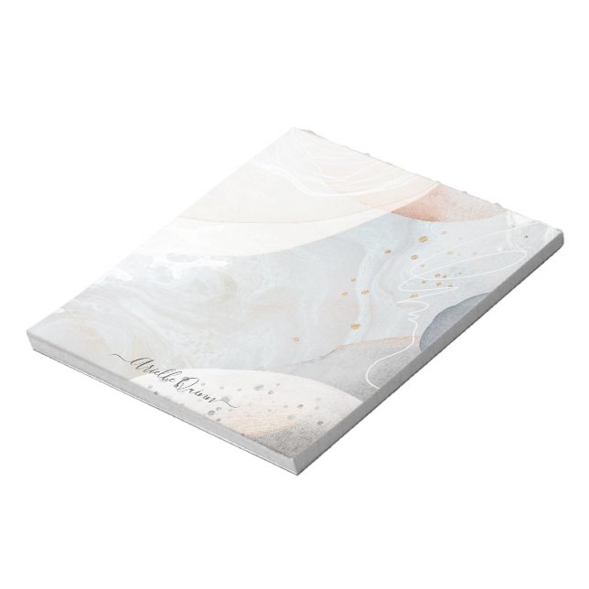 Abstract Modern Earthy Watercolor Shapes Textures Notepad (Rotated)