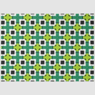 Abstract Modern Emerald Lime Green & Black Pattern Tissue Paper