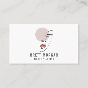 Abstract Modern Face Makeup Artist  Business Card