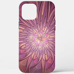 Abstract Modern Floral Fractal Art Berry Colours iPhone 12 Pro Max Case