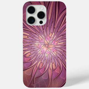 Abstract Modern Floral Fractal Art Berry Colours iPhone 15 Pro Max Case