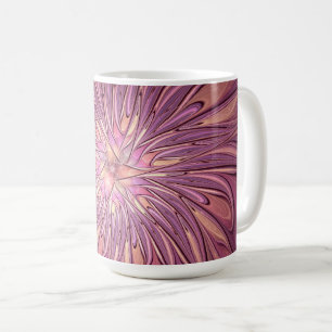 Abstract Modern Floral Fractal Art Berry Colours Coffee Mug