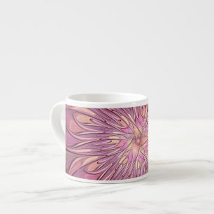 Abstract Modern Floral Fractal Art Berry Colours Espresso Cup