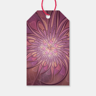 Abstract Modern Floral Fractal Art Berry Colours Gift Tags
