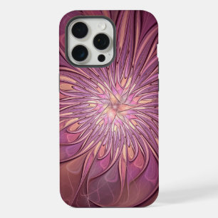 Abstract Modern Floral Fractal Art Berry Colours iPhone 15 Pro Max Case