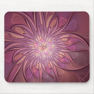 Abstract Modern Floral Fractal Art Berry Colours Mouse Mat
