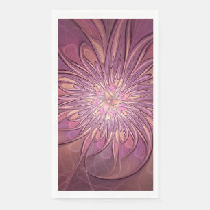 Abstract Modern Floral Fractal Art Berry Colours Napkin