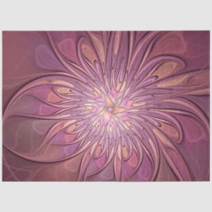 Abstract Modern Floral Fractal Art Berry Colours  Tissue Paper