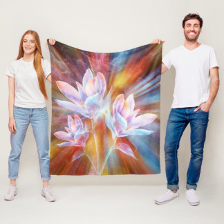 Abstract Modern Flowers artwork Fleece Blanket