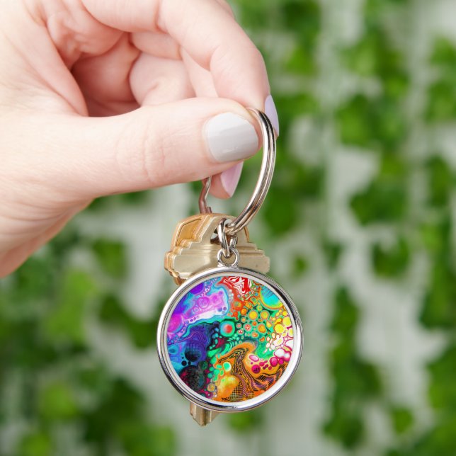  Abstract Modern Fluid Art  Key Ring (Hand)