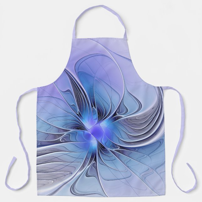 Abstract Modern Fractal Art Lavender Blue Apron (Front)