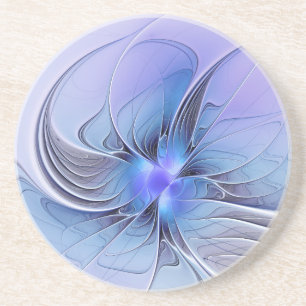 Abstract Modern Fractal Art Lavender Blue Coaster