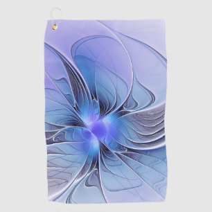 Abstract Modern Fractal Art Lavender Blue Golf Towel