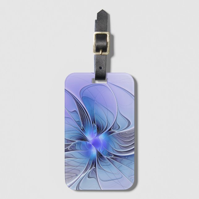 Abstract Modern Fractal Art Lavender Blue Luggage Tag (Front Vertical)