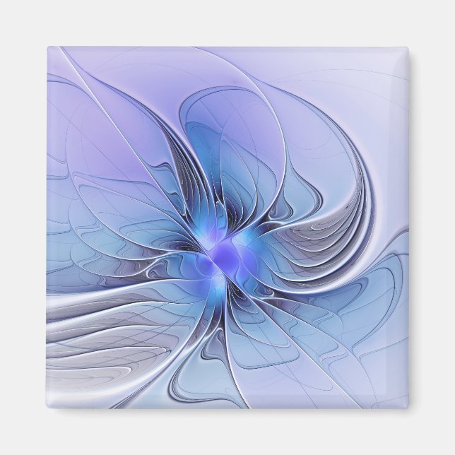 Abstract Modern Fractal Art Lavender Blue Magnet (Front)