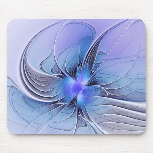 Abstract Modern Fractal Art Lavender Blue Mouse Mat (Front)