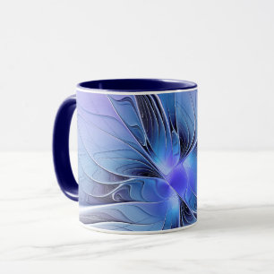 Abstract Modern Fractal Art Lavender Blue Mug
