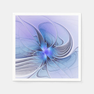 Abstract Modern Fractal Art Lavender Blue Napkin