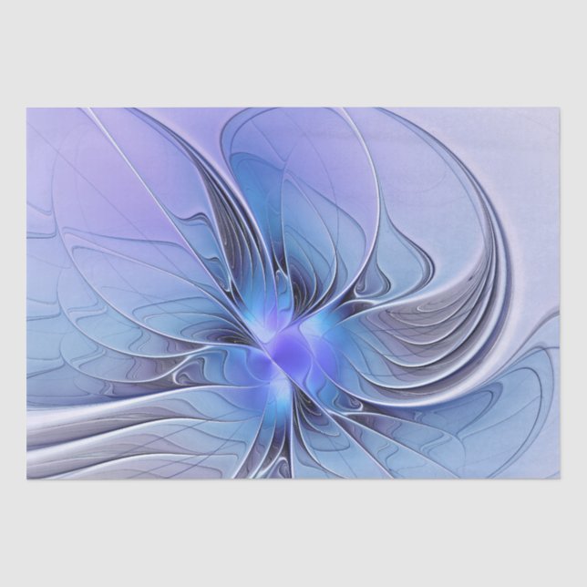 Abstract Modern Fractal Art Lavender Blue Tissue Paper (Front)