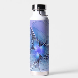 Abstract Modern Fractal Art Lavender Blue Water Bottle